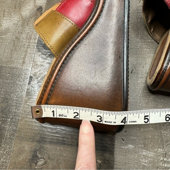 Candie’s Vintage 00’s Leather Platform Chunky Patchwork Slides size 7 1/2 - Picture 12 of 14